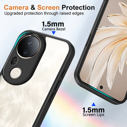 Kapa Hawkeye Clear Slim Tough Back Cover for Vivo T4 Ultra 5G | Camera Lens Protector Anti Yellow Shockproof Clear Hybrid Case Cover (Black)