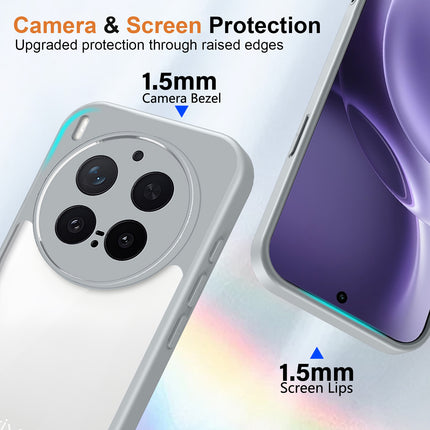 Kapa Hawkeye Clear Slim Tough Back Cover for Vivo X300 Pro 5G | Camera Lens Protector Anti Yellow Shockproof Clear Hybrid Case Cover (Grey)