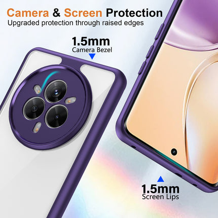Kapa Hawkeye Clear Back Cover for Realme 14 Pro 5G | Camera Lens Protector Shockproof Slim Clear Case Cover (Purple Sides)
