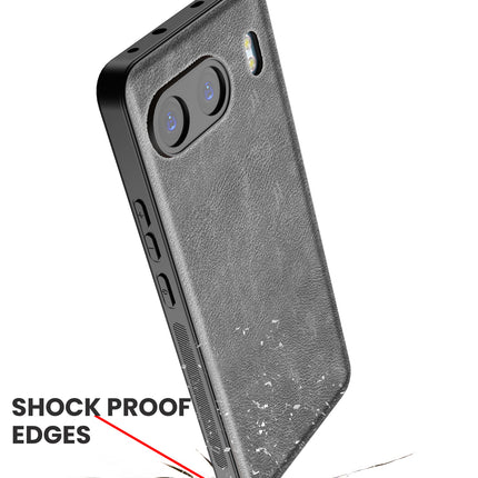 Kapa Tux Leather Back Cover for OnePlus Nord 4 | Slim Shockproof Camera Protection Bumper Case (Grey)