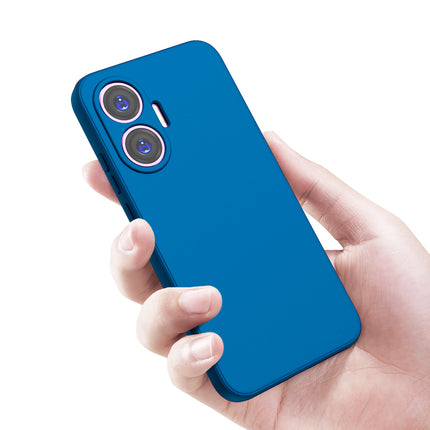 Kapa Matte Protective Lens Flexible Back Cover for Poco F7 5G | Slim Silicone with Soft Lining Shockproof Full Body Bumper Case (Blue)