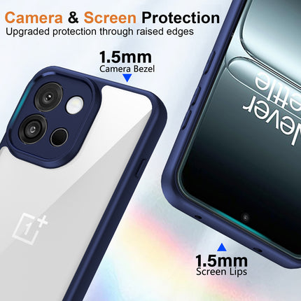 Kapa Hawkeye Clear Slim Tough Back Cover for OnePlus 13S | Camera Lens Protector Anti Yellow Shockproof Clear Hybrid Case Cover (Blue)