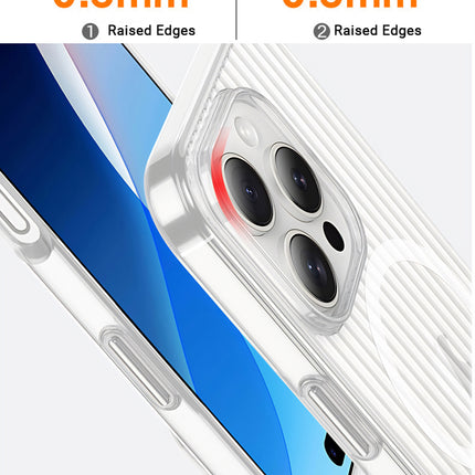 Kapa Matte Magnetic Wave Grip Back Cover for Apple iPhone 16 Pro Max | [MagSafe Compatible] Wireless charging, Slim, Metal Buttons, Frosted Back Case (White)