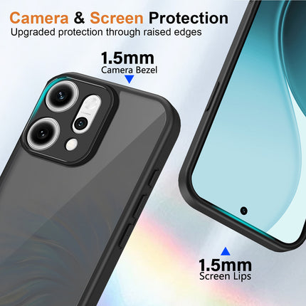 Kapa Smoked Hawkeye Matte Slim Tough Back Cover for Oppo Reno 14 5G | Camera Lens Protector Anti Yellow Shockproof Matte Hybrid Case Cover (Smoked Black)