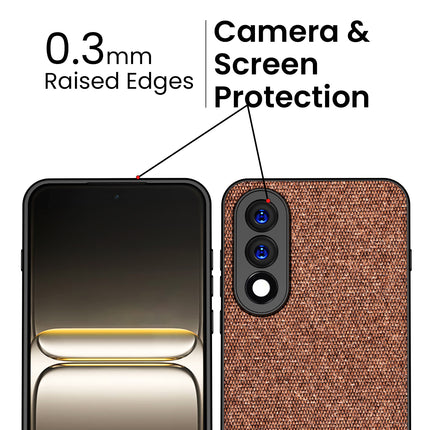 Kapa Soft Fabric & Leather Hybrid Protective Back Cover for OnePlus Nord 5 | Shockproof Slim Hard Anti Slip Back Case (Brown)