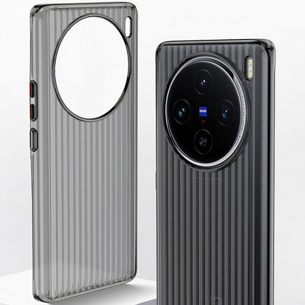 Kapa Matte Wave Grip Back Cover for Vivo X200 5G | Ultra Slim [With Metal Buttons] Frosted Back Case (Grey) - Mobizang