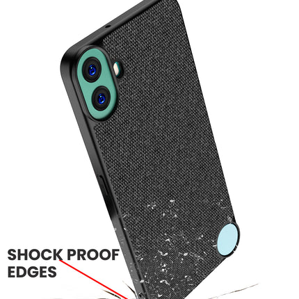Kapa Soft Full Fabric Protective Back Case Cover for Nothing CMF Phone 1 | Shockproof Slim Hard Anti Slip Back Case (Black)