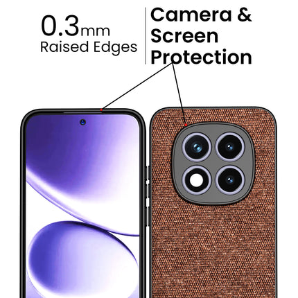 Kapa Soft Fabric & Leather Hybrid Protective Back Cover for Redmi Note 15 Pro 5G | Shockproof Slim Hard Anti Slip Back Case (Brown)