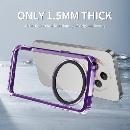 Kapa Warrior Acrylic Clear Back Cover For Oppo F27 Pro / Oppo F27 Pro Plus | Slim Shockproof [Military Grade Protection] Hybrid Bumper Case (Purple Sides)