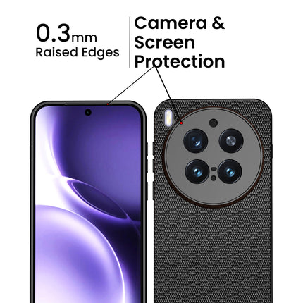 Kapa Soft Full Fabric Protective Back Case Cover for Vivo X300 Pro 5G | Shockproof Slim Hard Anti Slip Back Case (Black)