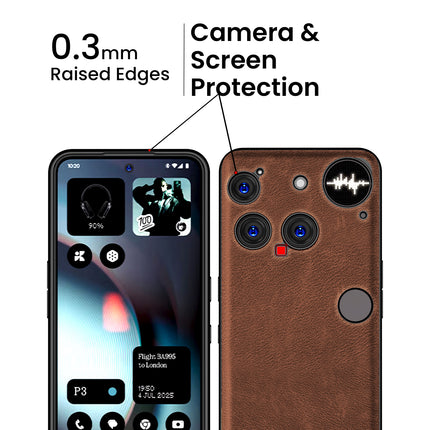 Kapa Tux Leather Back Cover for Nothing Phone 3 5G | Slim Shockproof Camera Protection Bumper Case (Brown)