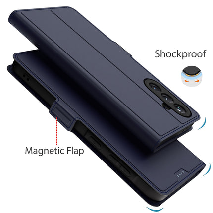Kapa Noble Slim Magnetic Leather Flip Case Cover for Samsung Galaxy A16 | Card Holder Stand Flip Wallet Case (Blue)