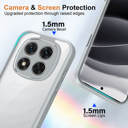 Kapa Hawkeye Clear Slim Tough Back Cover for Redmi Note 15 Pro 5G | Camera Lens Protector Anti Yellow Shockproof Clear Hybrid Case Cover (Grey) - Mobizang