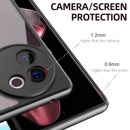 Kapa Hawkeye Clear Back Cover for Vivo V30E (5G) | Camera Lens Protector Shockproof Slim Clear Case Cover (Black)