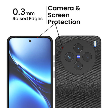 Kapa Soft Full Fabric Protective Back Case Cover for Vivo X200 (5G) | Shockproof Slim Hard Anti Slip Back Case (Black) - Mobizang