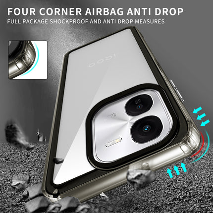 Kapa Warrior Acrylic Clear Back Cover For IQOO Z9X | Slim Shockproof [Military Grade Protection] Hybrid Bumper Case (Grey Sides)