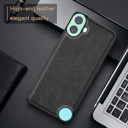Kapa Tux Leather Back Cover for Nothing CMF Phone 1 | Slim Shockproof Camera Protection Bumper Case (Black)