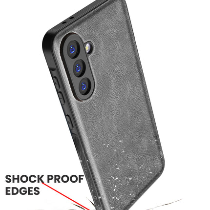 Kapa Tux Leather Back Cover for Samsung Galaxy M16 | Slim Shockproof Camera Protection Bumper Case (Grey)