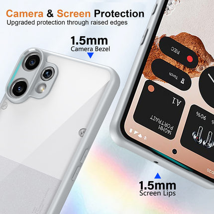 Kapa Hawkeye Clear Slim Tough Back Cover for CMF Phone 2 PRO | Camera Lens Protector Anti Yellow Shockproof Clear Hybrid Case Cover (Grey)