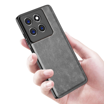 Kapa Tux Leather Back Cover for Moto Edge 60 Pro | Slim Shockproof Camera Protection Bumper Case (Grey)