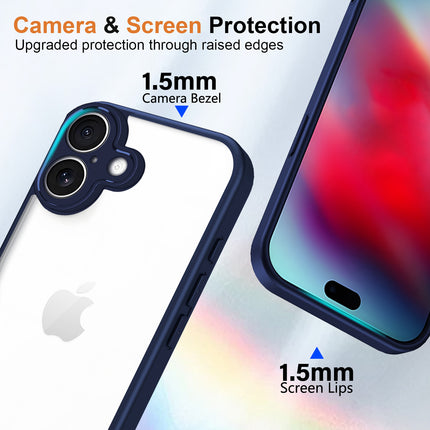 Kapa Hawkeye Clear Slim Tough Back Cover for Apple iPhone 17 | Camera Lens Protector Anti Yellow Shockproof Clear Hybrid Case Cover (Blue)
