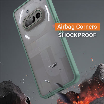 Kapa Shield Frosted Acrylic Back Cover for Nothing Phone 3A 5G| Hard Slim Inbuilt Camera Lens Cover Protection Shock Proof Bumper Case (Green)