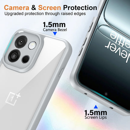 Kapa Hawkeye Clear Slim Tough Back Cover for OnePlus 13S | Camera Lens Protector Anti Yellow Shockproof Clear Hybrid Case Cover (Grey)