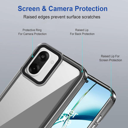 Kapa Warrior Acrylic Clear Back Cover For OnePlus Nord CE 5 | Slim Shockproof [Military Grade Protection] Hybrid Bumper Case (Grey Sides) - Mobizang