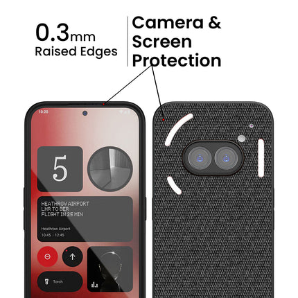 Kapa Soft Full Fabric Protective Back Case Cover for Nothing Phone 2A | Shockproof Slim Hard Anti Slip Back Case (Black)