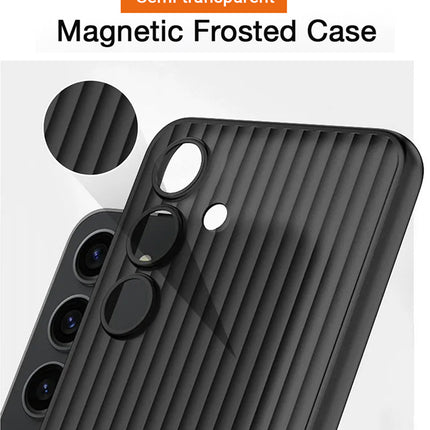 Kapa Wave Magnetic Frosted Grip Back Cover for Samsung Galaxy S24 | [MagSafe Compatible] Wireless charging, Slim, Metal Buttons Matte Finish Back Case (Grey)