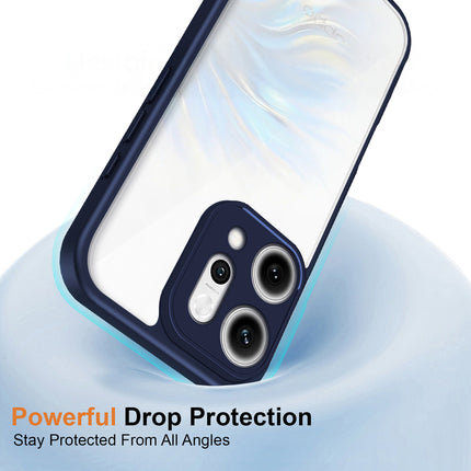 Kapa Hawkeye Clear Slim Tough Back Cover for Oppo Reno 14 5G | Camera Lens Protector Anti Yellow Shockproof Clear Hybrid Case Cover (Blue)