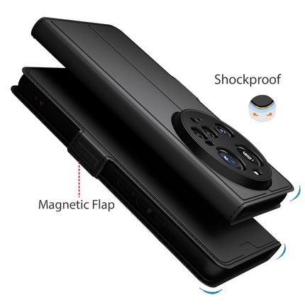 Kapa Noble Slim Magnetic Leather Flip Case Cover for Xiaomi 15 Ultra | Card Holder Stand Flip Wallet Case (Black)