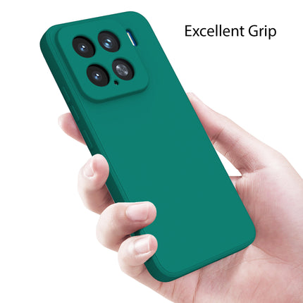 Kapa Matte Protective Lens Flexible Back Cover for Xiaomi 15 5G | Slim Silicone with Soft Lining Shockproof Full Body Bumper Case (Green)