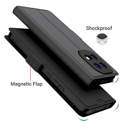 Kapa Noble Slim Magnetic Leather Flip Case Cover for IQOO 15 5G | Card Holder Stand Flip Wallet Case (Black)