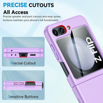 Kapa Ultra Thin Back Case for Samsung Galaxy Flip6 / Z Flip 6 | With [Inbuilt Glass]  Full Body Protection Hard Back Cover (Purple)