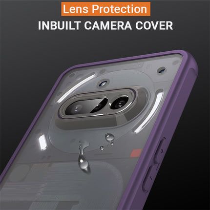 Kapa Shield Frosted Acrylic Back Cover for Nothing Phone 3A 5G| Hard Slim Inbuilt Camera Lens Cover Protection Shock Proof Bumper Case (Purple)