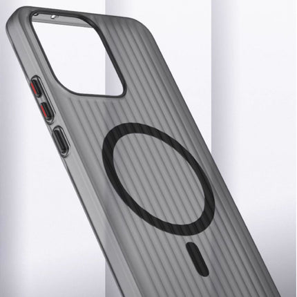 Kapa Wave Magnetic Frosted Grip Back Cover for Oppo Reno 14 Pro 5G | [MagSafe Compatible] Wireless charging, Slim, Metal Buttons Matte Finish Back Case (Grey)