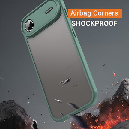Kapa Shield Frosted Acrylic Back Cover for Apple iPhone 17 Air| Hard Slim Inbuilt Camera Lens Cover Protection Shock Proof Case (Green Sides)