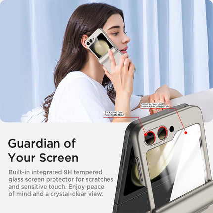 Kapa Ultra Thin Back Cover for Galaxy Z Flip6 / Z Flip 6 | With [Magnetic Hinge Protection] and Inbuilt Glass Window Protection (Titanium)