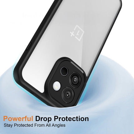 Kapa Hawkeye Clear Slim Tough Back Cover for OnePlus 13S | Camera Lens Protector Anti Yellow Shockproof Clear Hybrid Case Cover (Black) - Mobizang