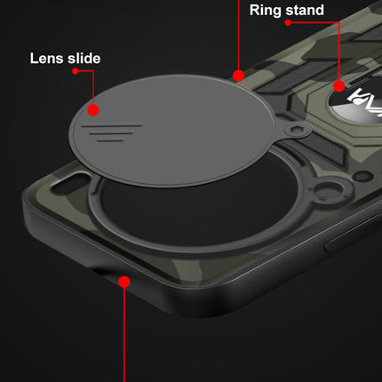 Kapa Tank Back Cover for Redmi Note 14 Pro Plus | Inbuilt Ring + Slider Shockproof Lens Protection Bumper Back Case (Black)