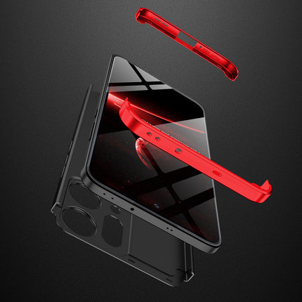 Kapa Double Dip Full 360 Protection Back Case Cover for Oppo Reno 14 5G (Red,Black)