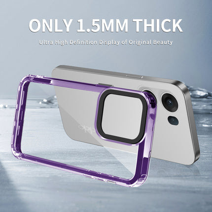 Kapa Warrior Acrylic Clear Back Cover For Oppo Reno 13 5G | Slim Shockproof [Military Grade Protection] Hybrid Bumper Case (Purple Sides) - Mobizang
