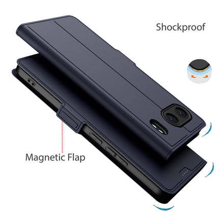 Kapa Noble Slim Magnetic Leather Flip Case Cover for OnePlus Nord 4 | Card Holder Stand Flip Wallet Case (Blue) - Mobizang