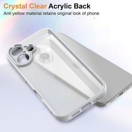 Kapa Hawkeye Clear Back Cover for Apple iPhone 16 | Camera Lens Protector Shockproof Slim Clear Case Cover (Grey Sides)