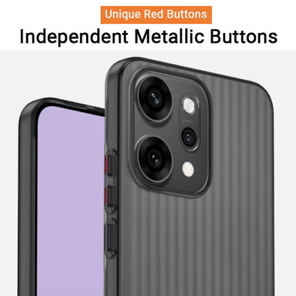 Kapa Wave Frosted Grip Back Cover for Oppo Reno 14 5G | Ultra Slim [With Metal Buttons] Matte Finish Back Case (Grey)