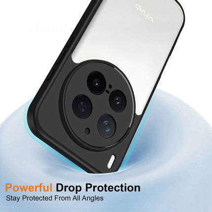 Kapa Hawkeye Clear Slim Tough Back Cover for Vivo X300 Pro 5G | Camera Lens Protector Anti Yellow Shockproof Clear Hybrid Case Cover (Black) - Mobizang