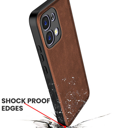 Kapa Tux Leather Back Cover for Oppo F31 5G | Slim Shockproof Camera Protection Bumper Case (Brown)