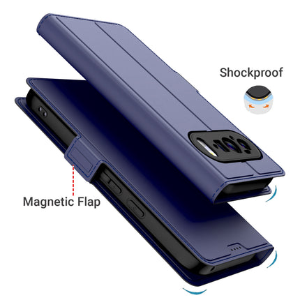 Kapa Noble Slim Magnetic Leather Flip Case Cover for Google Pixel 10 Pro | Card Holder Stand Flip Wallet Case (Blue)