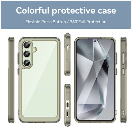 Kapa Unicorn Acrylic Clear Back Cover For Samsung Galaxy S24 FE | Slim Shockproof [Military Grade Protection] Hybrid Bumper Case (Grey Sides) - Mobizang